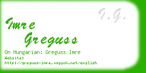 imre greguss business card